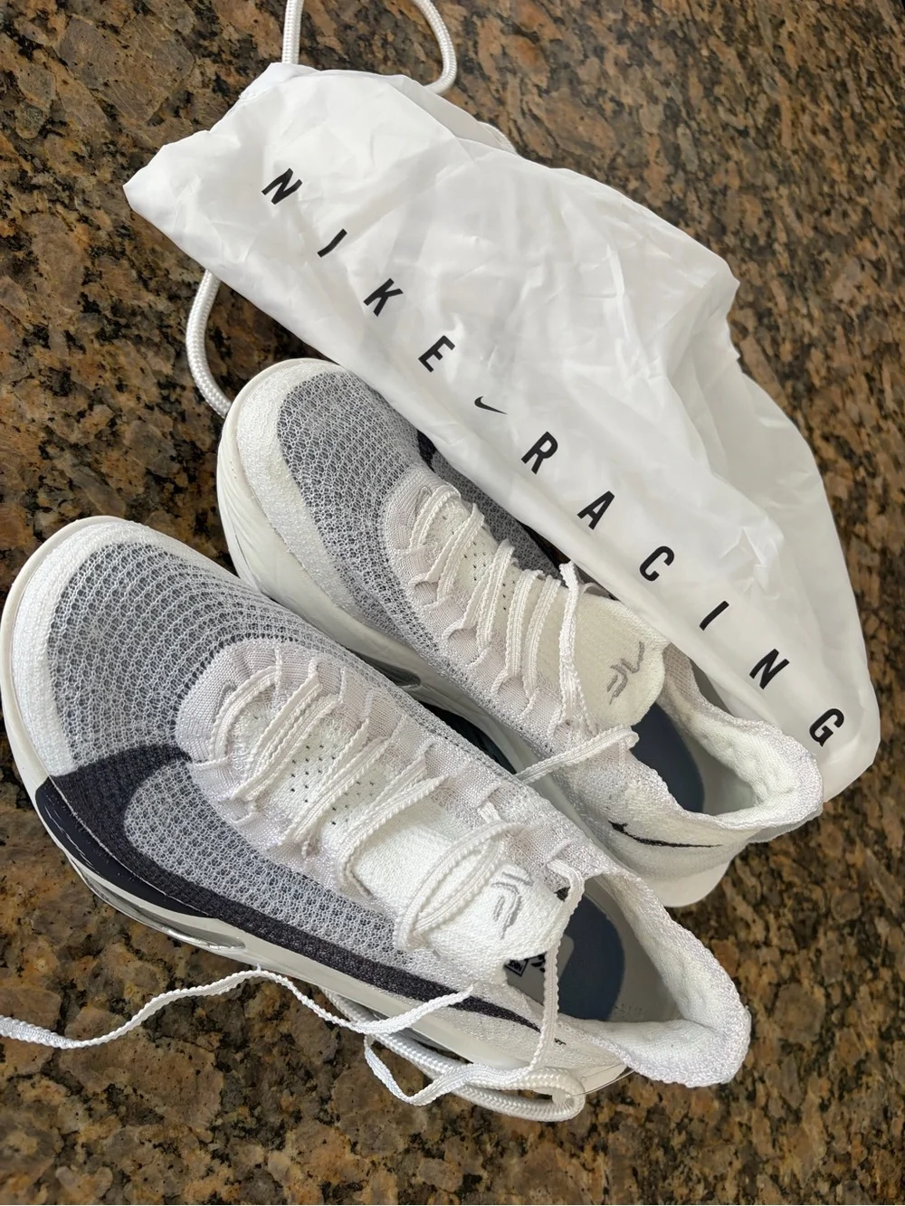 Nike Women's Alphafly 3 White and Black Knit Racing Shoes - New Without Box